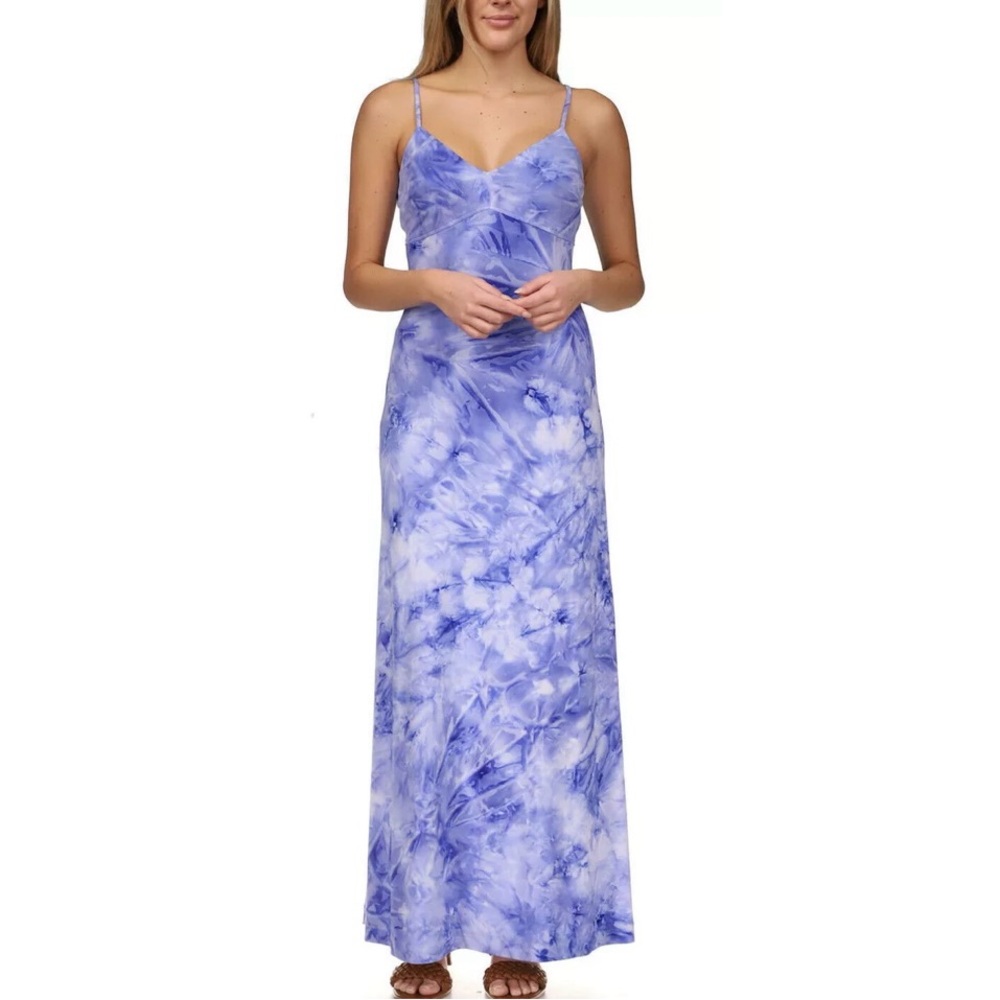 Michael Kors Tie Dye Spaghetti Strap Maxi Empire Waist Dress